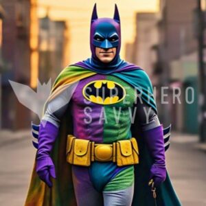 Neon Vigilante Walking Cat - Image 1