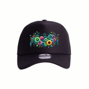 Floral Dark Bloom Trucker Cap - Vintage