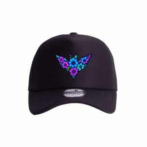 Floral Savvy Purple Blue Trucker Cap - Vintage