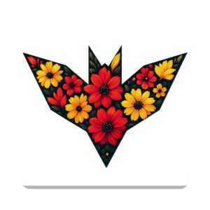 Floral Savvy Red Yellow Square Coaster