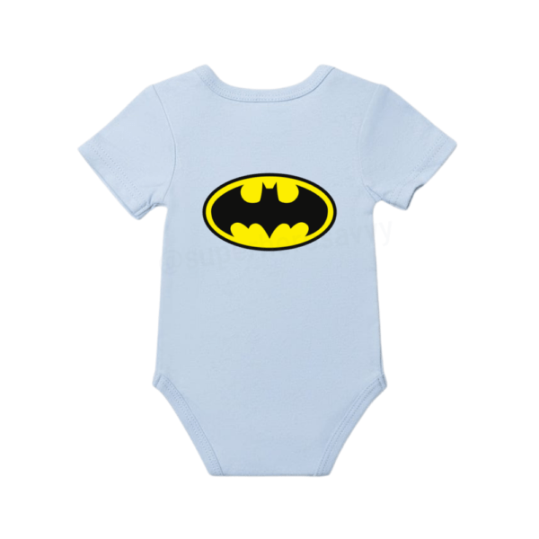 Batman babygrow with bold superhero emblem on cotton