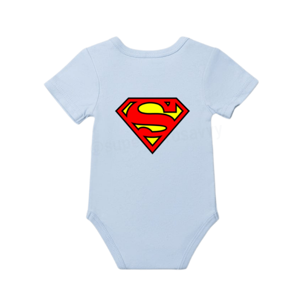 Iconic red superman shield babygrow for infants